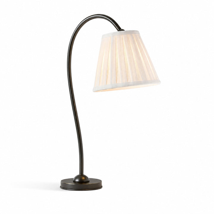 Luvora Brass Table Lamp - Textured Pleated Shade Light in Farmhouse Style