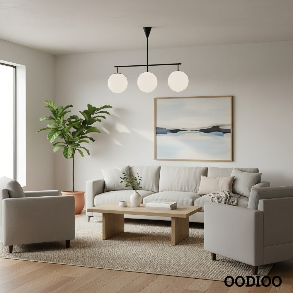 Ulvara Sculptural Globe Pendant Light – Contemporary Linear Chandelier for Living Spaces