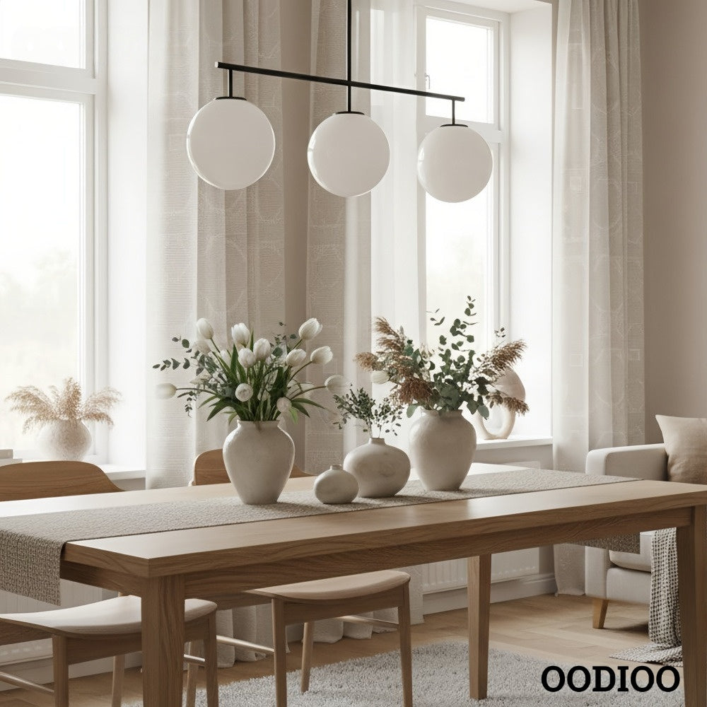 Ulvara Sculptural Globe Pendant Light – Contemporary Linear Chandelier for Living Spaces