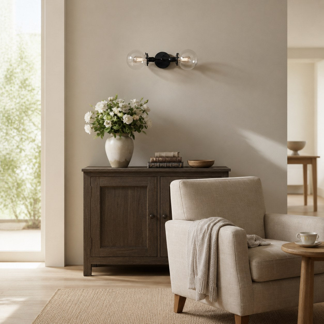 Lumio Globe Industrial Vanity Lighting- Modern Double Globe Wall Light