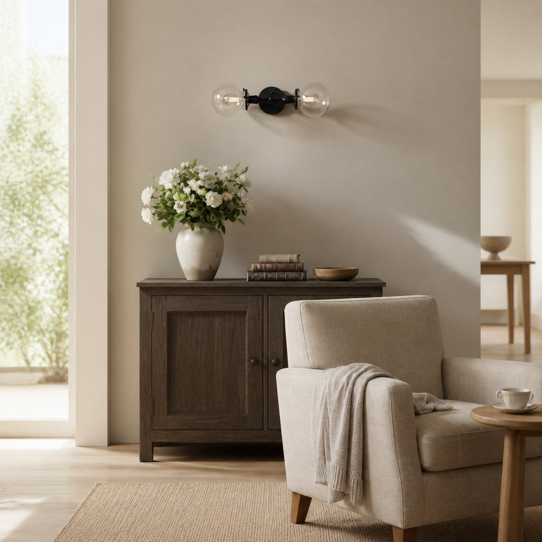 Lumio Globe Industrial Vanity Lighting- Modern Double Globe Wall Light