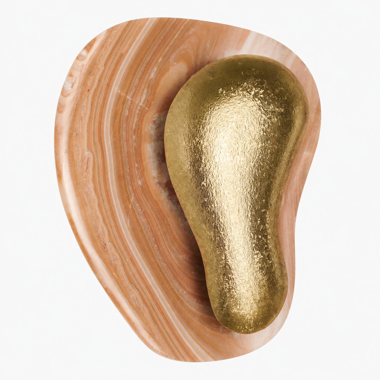 Oyster Hammered Onyx Sconce