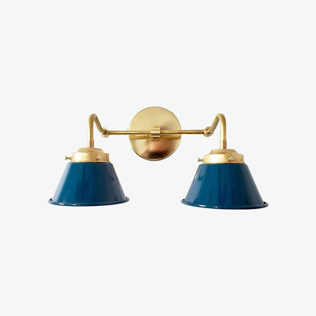 Modern Double Cone Brass Sconce - Accent Lighting For Bathroom & Hallway
