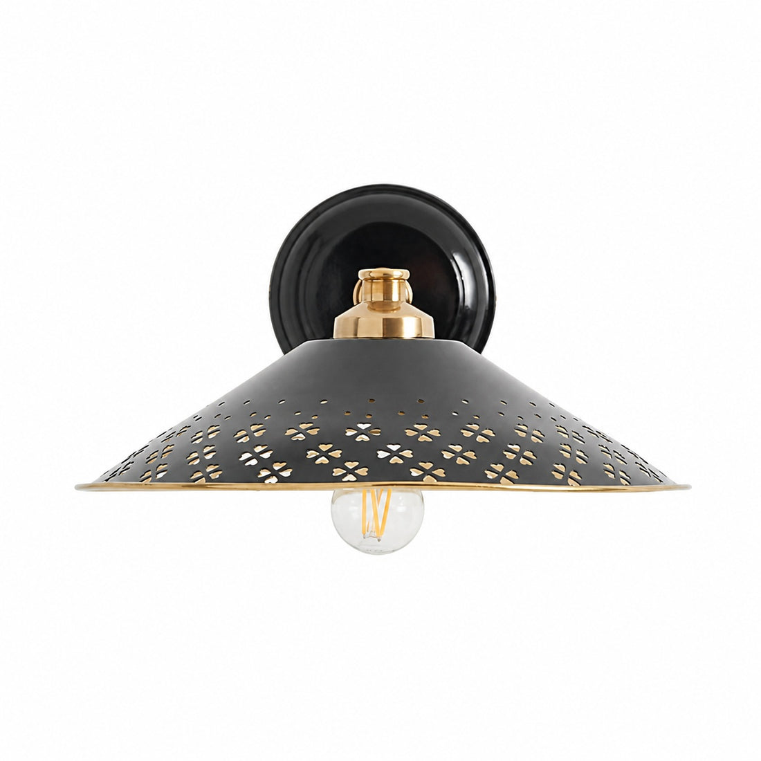 Auriglow Modern Wall Sconce – Brass Perforated Light for Bedroom or Hallway