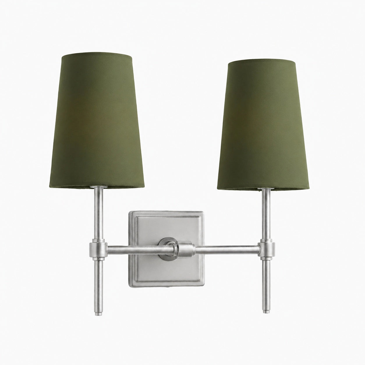 Derlina White Linen Shades Wall Lamp – Retro Metal Multi-Head Lighting Fixture