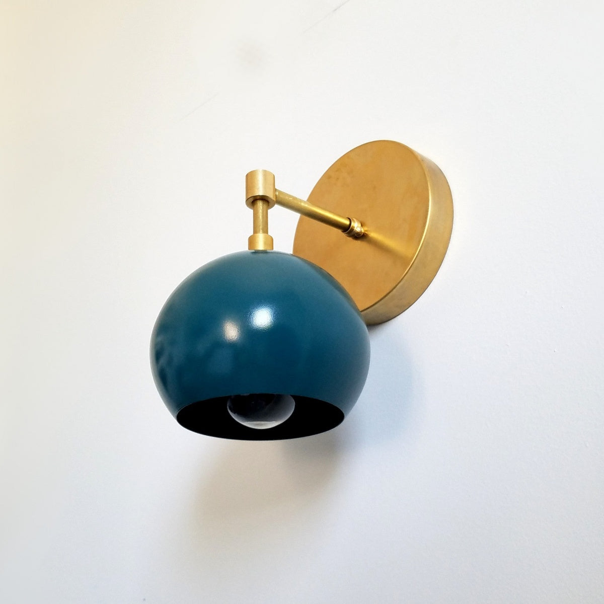 Modern Stylish Navy Globe Accent Wall Sconce