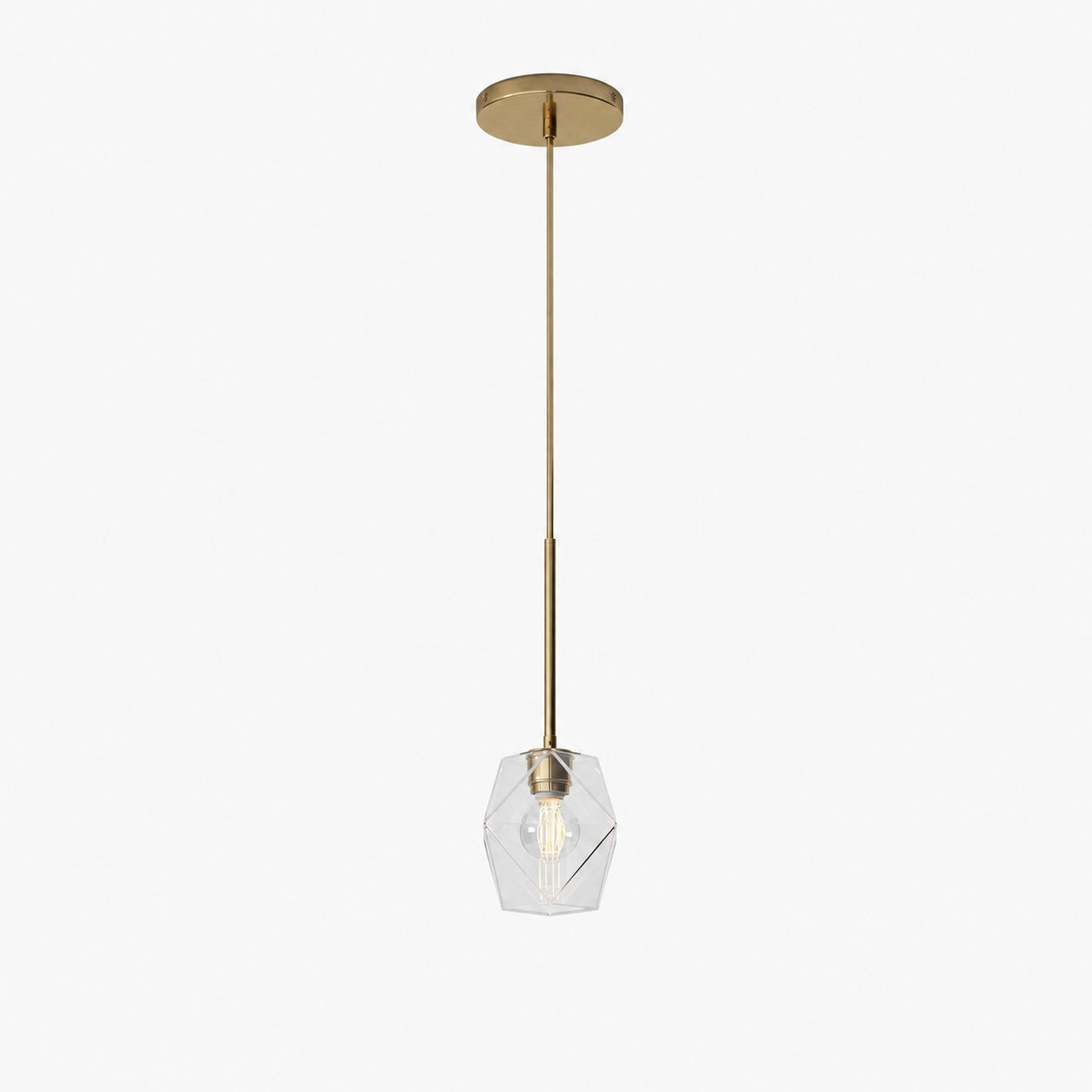 Talvior Faceted Pendant Light – Adjustable Glass Light Fixture