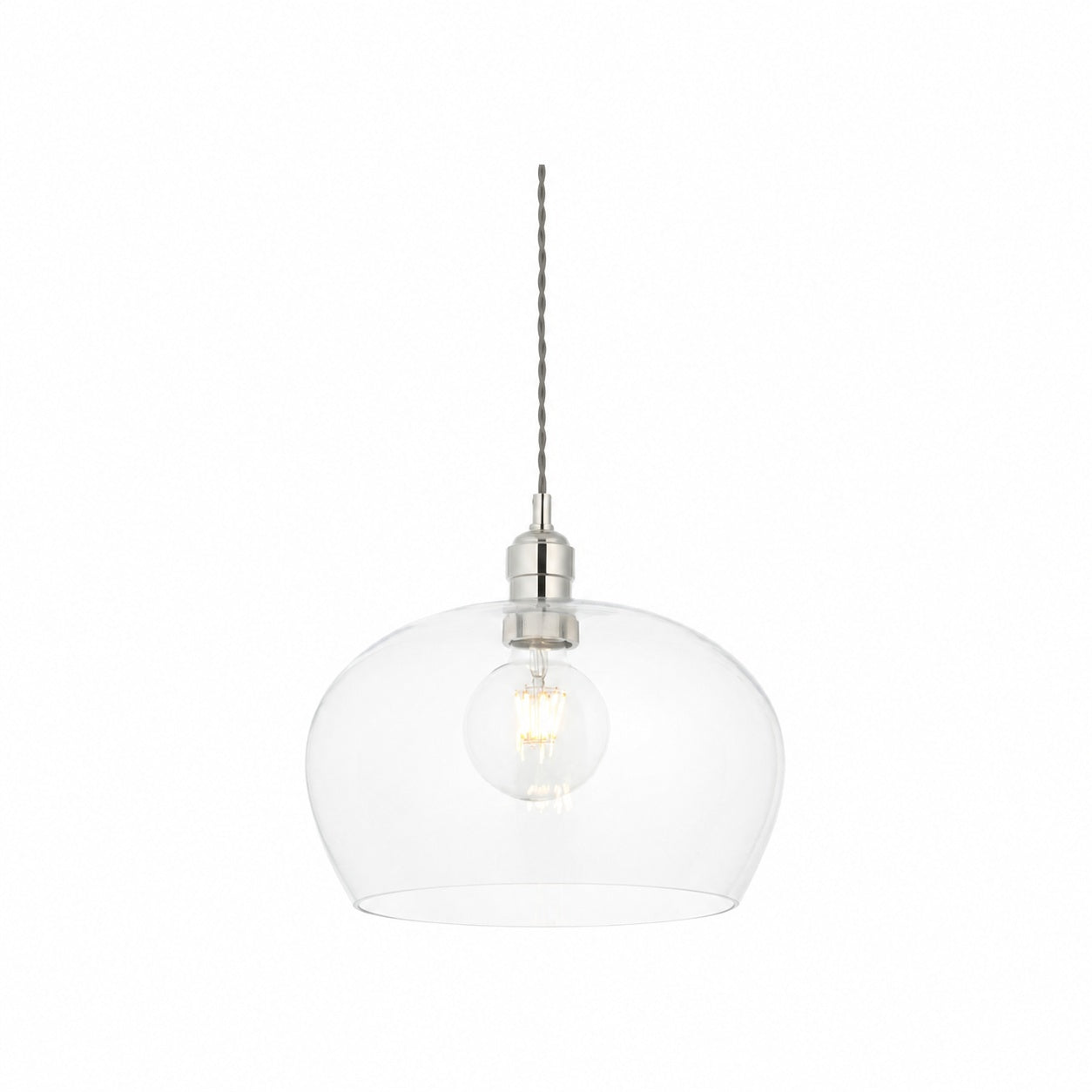 Clarione Height-Adjustable Glass Pendant Light - Classic Art Deco Light