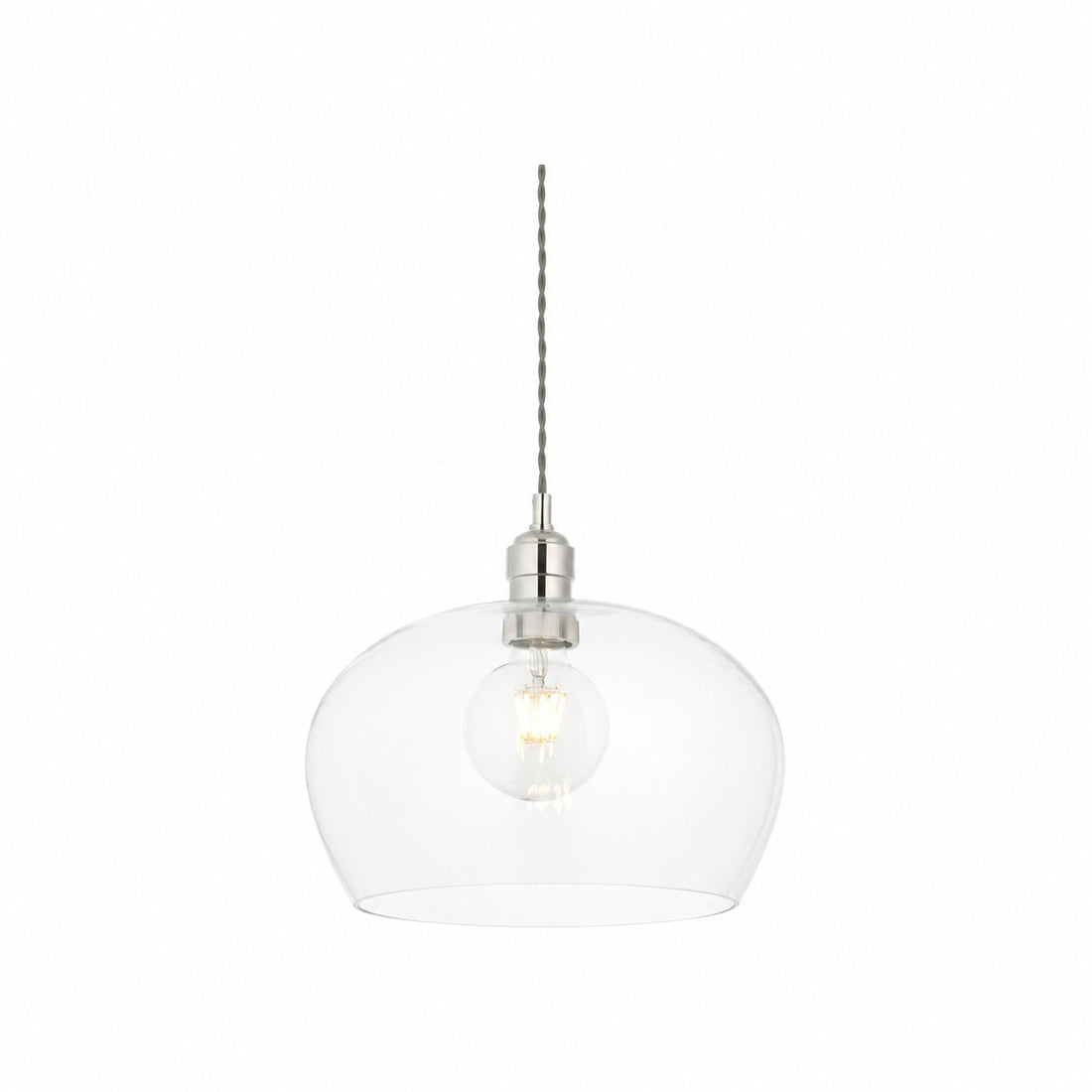 Clarione Height-Adjustable Glass Pendant Light - Classic Art Deco Light