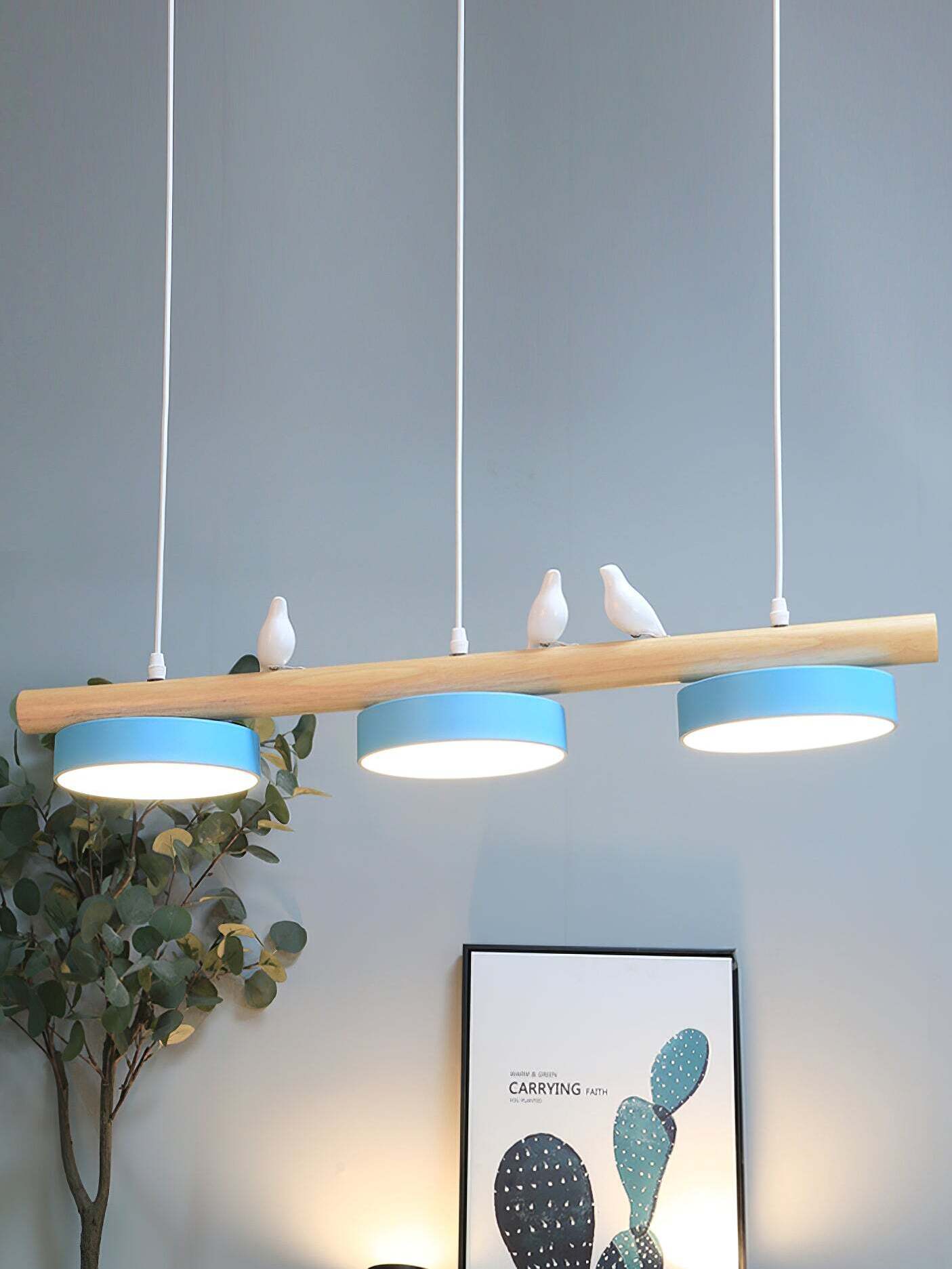 Creative Branch Bird Shaped Pendant Lamp