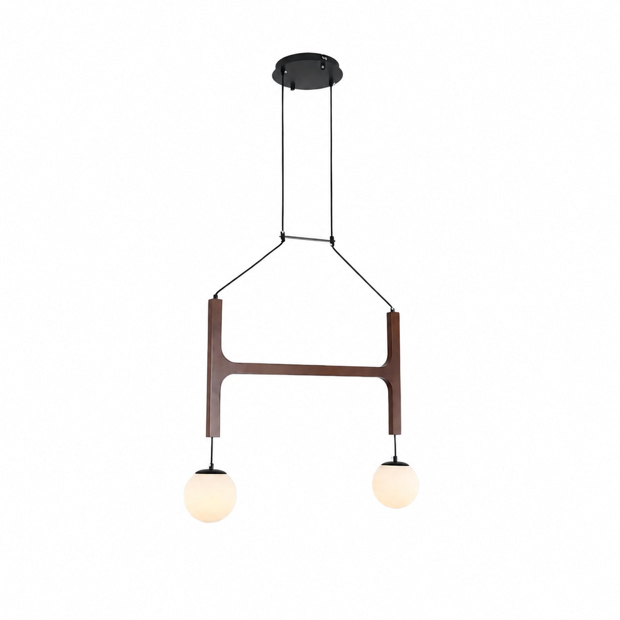 Auralith Wood Chandelier Multi Arm Fixture - Modern Natural Lighting for Living and Dining