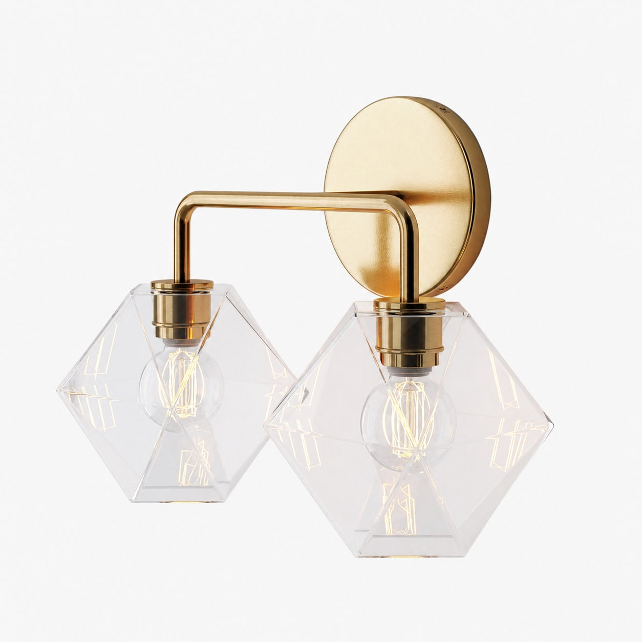 Talvior Geometric Modern Bathroom Sconce - Faceted Shade Light in Luxe Finishes