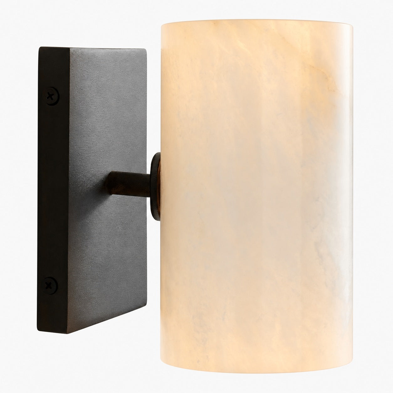 Wolvina Natural Marble Tube Sconce with Sleek Metal Details