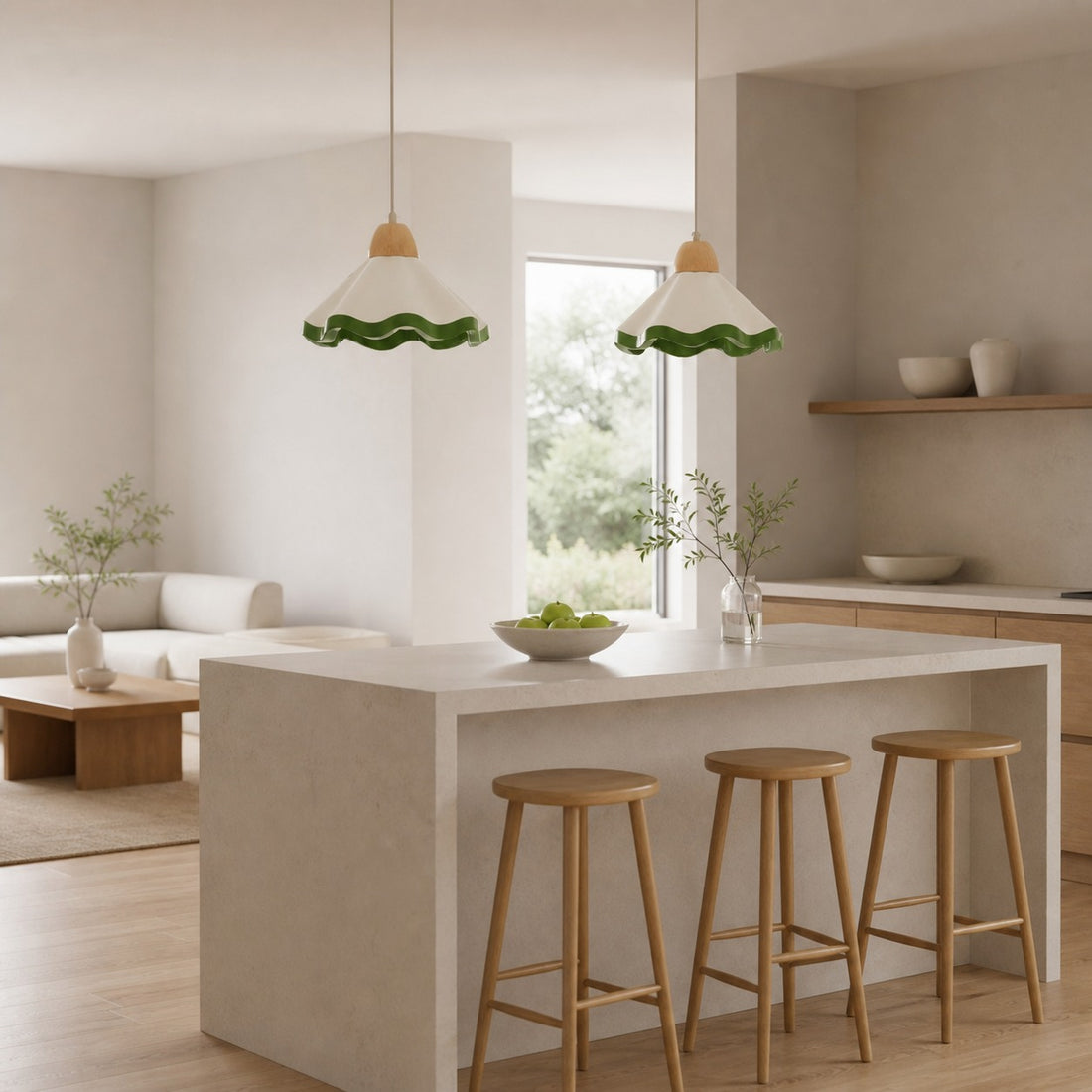 Moliro Scalloped Pendant Light - Modern Wavy Lighting for Dining Room