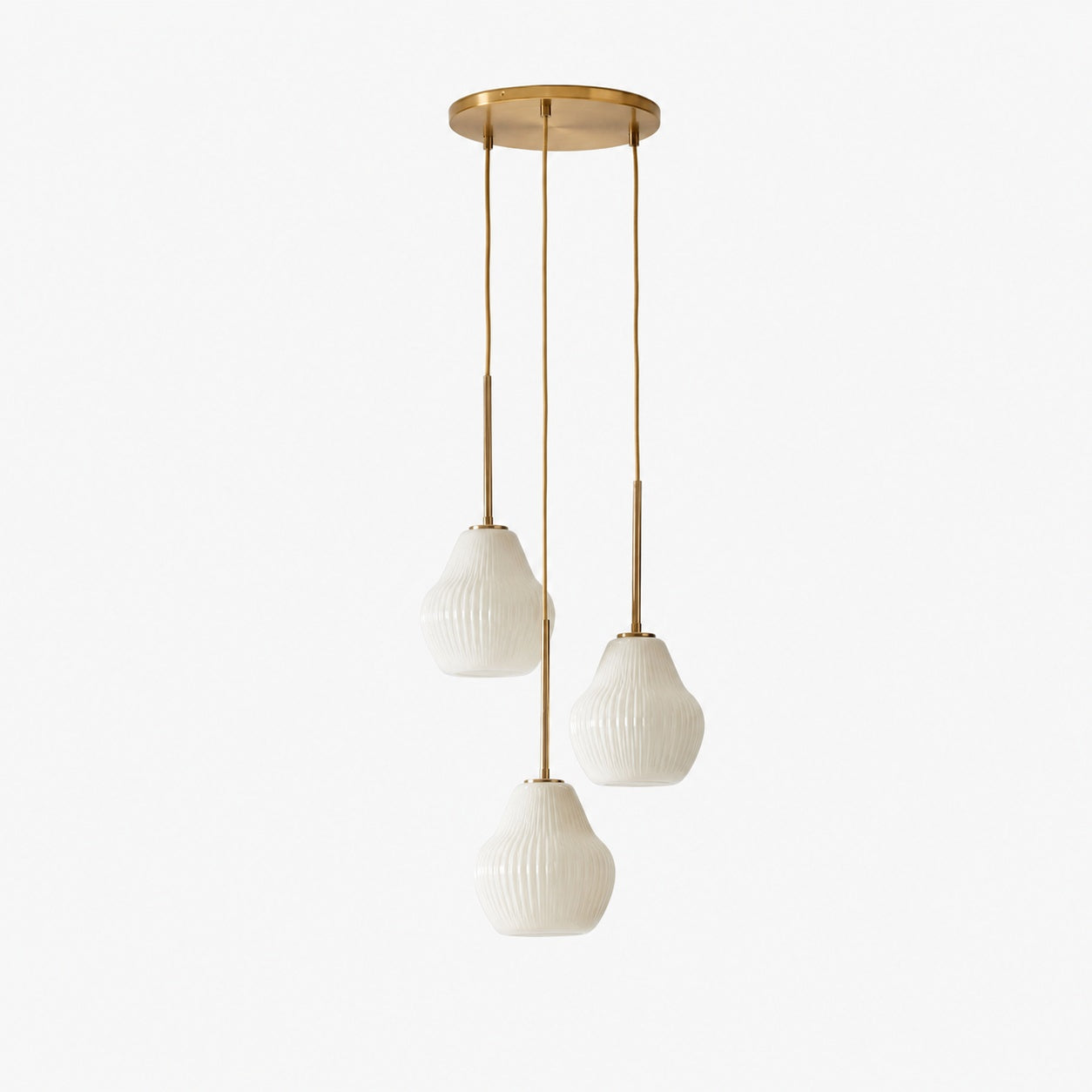 Rivrona Ribbed Glass 3-Light Chandelier - Sculptural Modern Lighting for Home