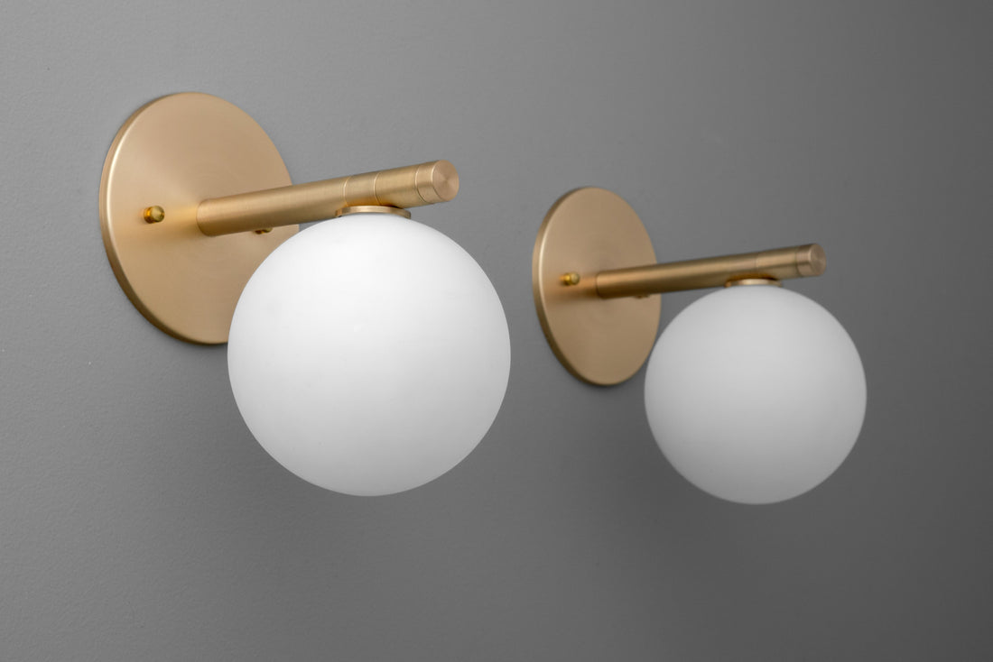 Glorica Glass Wall Sconce - Frosted Globe Light