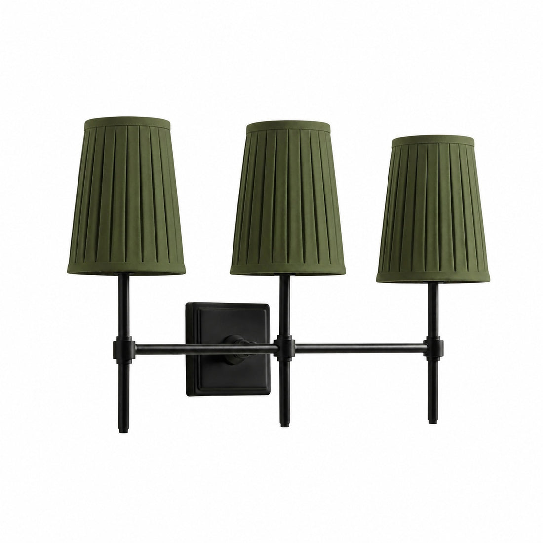 Derlina White Linen Shades Wall Lamp – Retro Metal Multi-Head Lighting Fixture