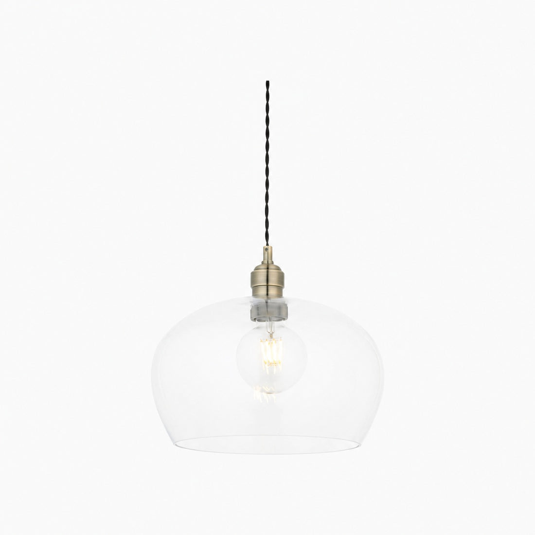 Clarione Height-Adjustable Glass Pendant Light - Classic Art Deco Light