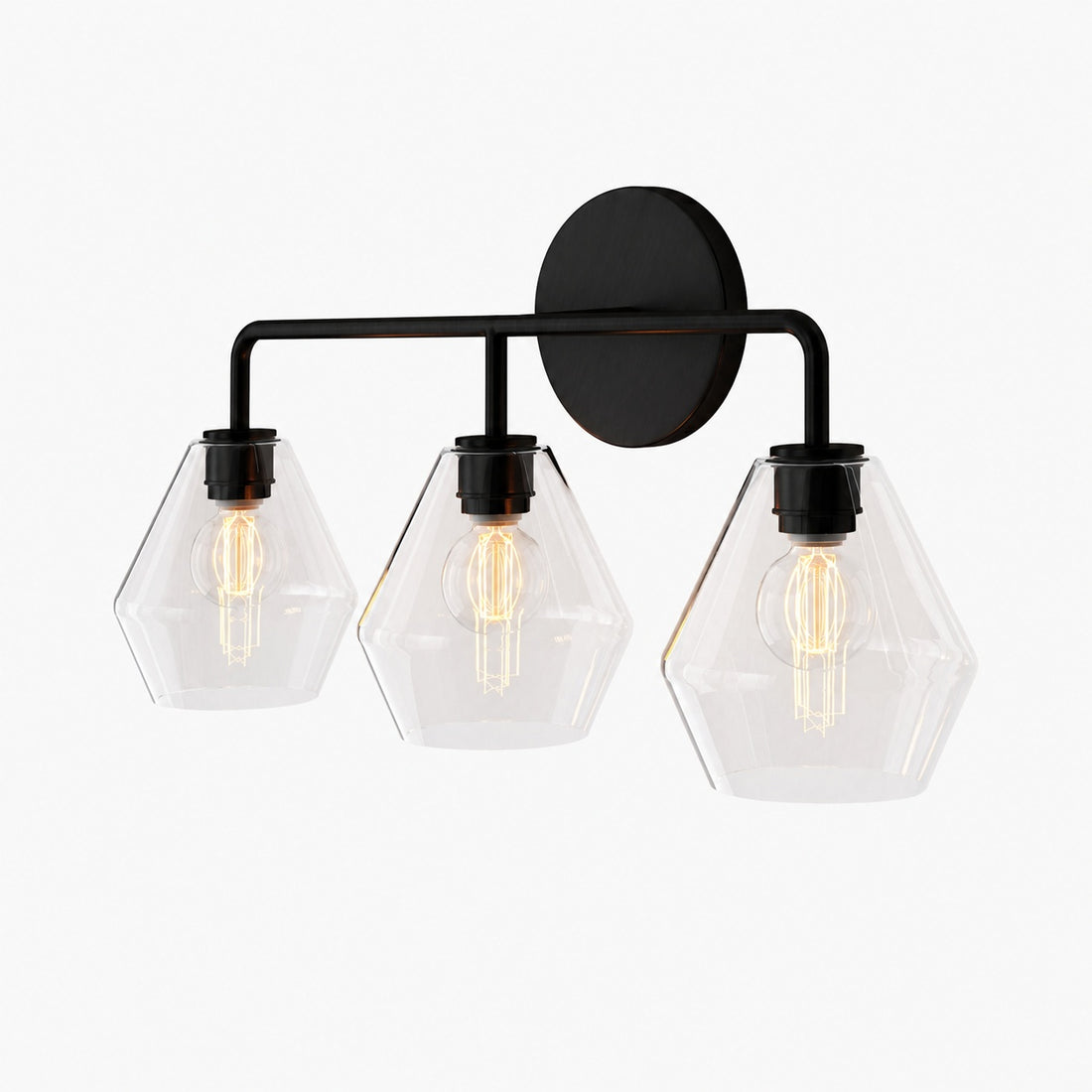 Merin Multi Head Dressing Table Wall Lamp - Metal And Glass Sculptural Lamp