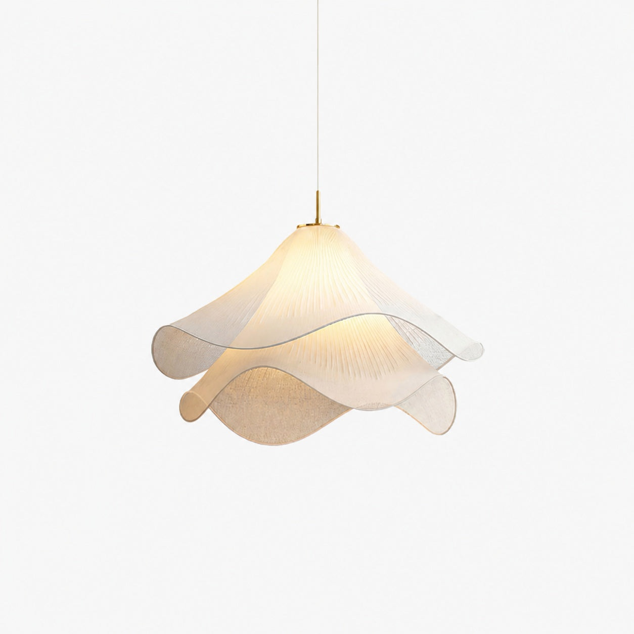 Ethereal Bloom French Floral Pleated Fabric Pendant Light