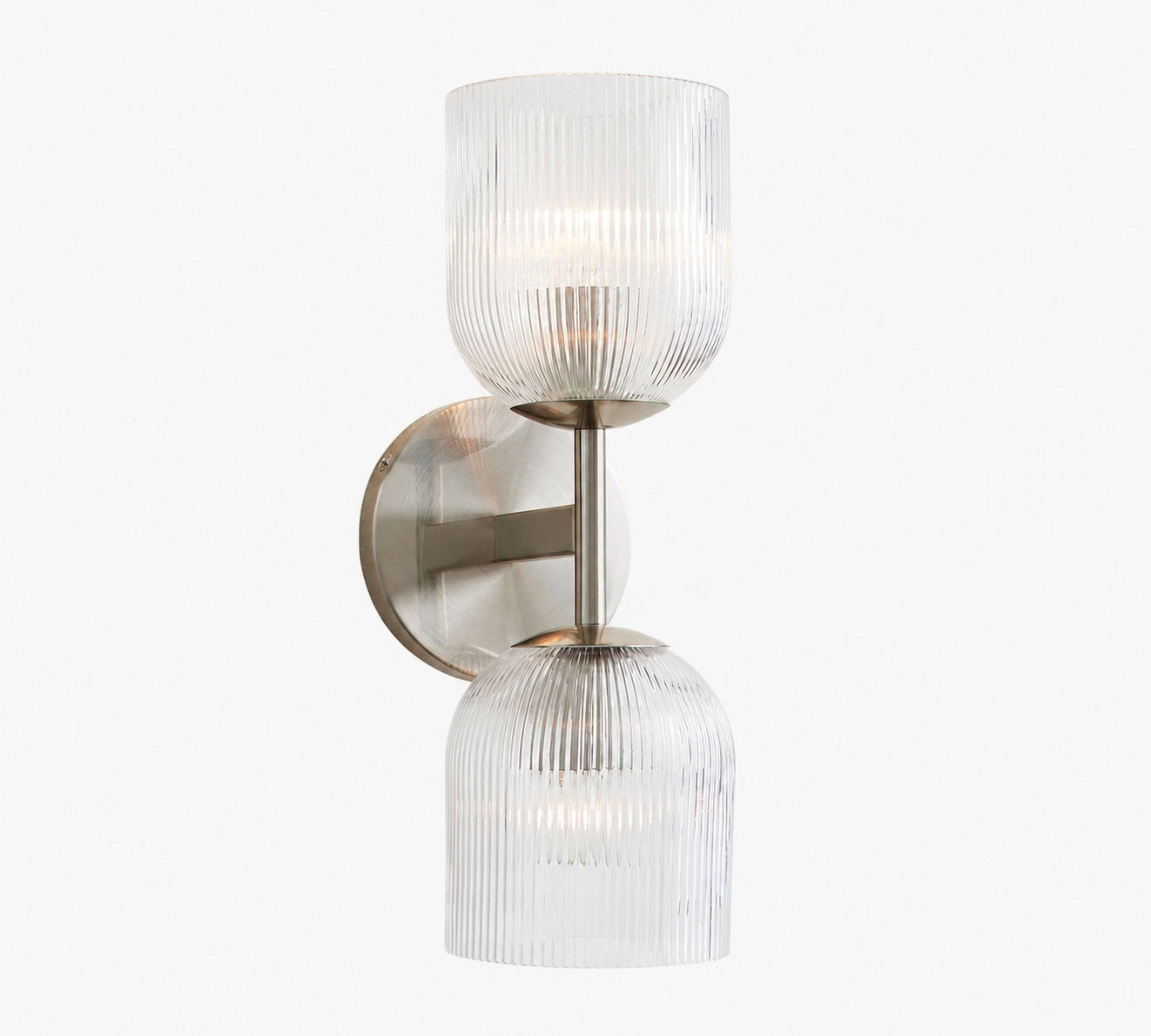 Bravira Ribbed Glass Sconce - Metal Wall Light with Clear Glass Shade