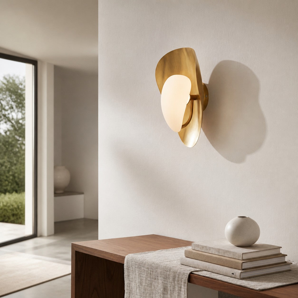 Shella Artistic Wall Lamp – Petal-Like Shade Design for Bedroom or Hallway