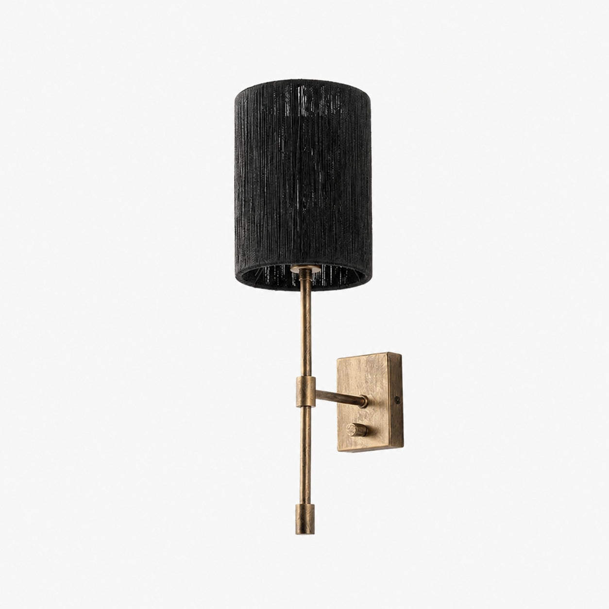 Atticus Fabric Shade Wall Sconce - Modern Brass Wall Light for Bedroom and Hallway