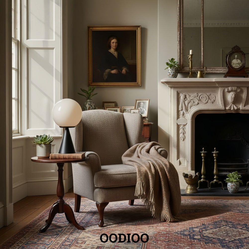 Ulvara Minimalist Tapered Metal Base Table Lamp – Modern Ambient Lighting for Bedrooms