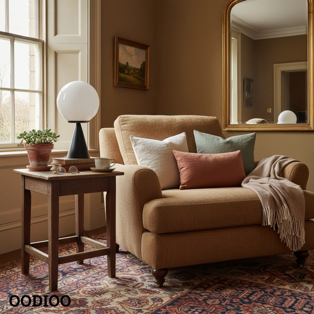 Ulvara Minimalist Tapered Metal Base Table Lamp – Modern Ambient Lighting for Bedrooms