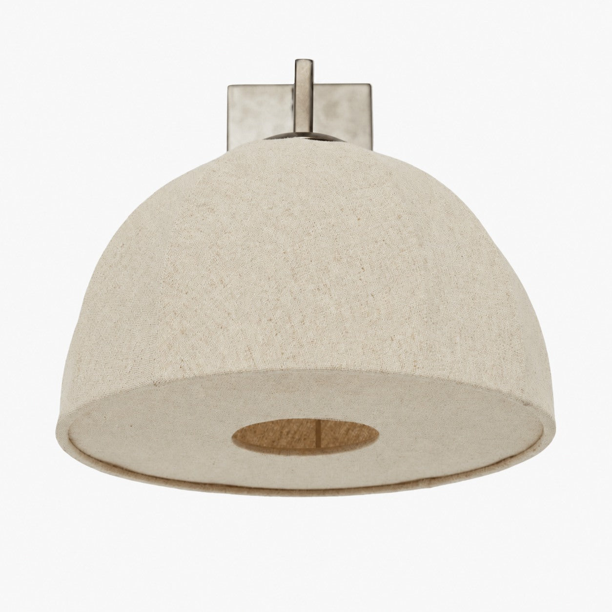 Lumarys Swing-Arm Sconce – Sculptural Linen Shade Wall Lamp in Organic Style for Living or Bedroom