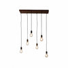 Vornix 6-Light Linear Pendant - Timber Beam Modern Industrial Fixture for Kitchen Island Dining Room