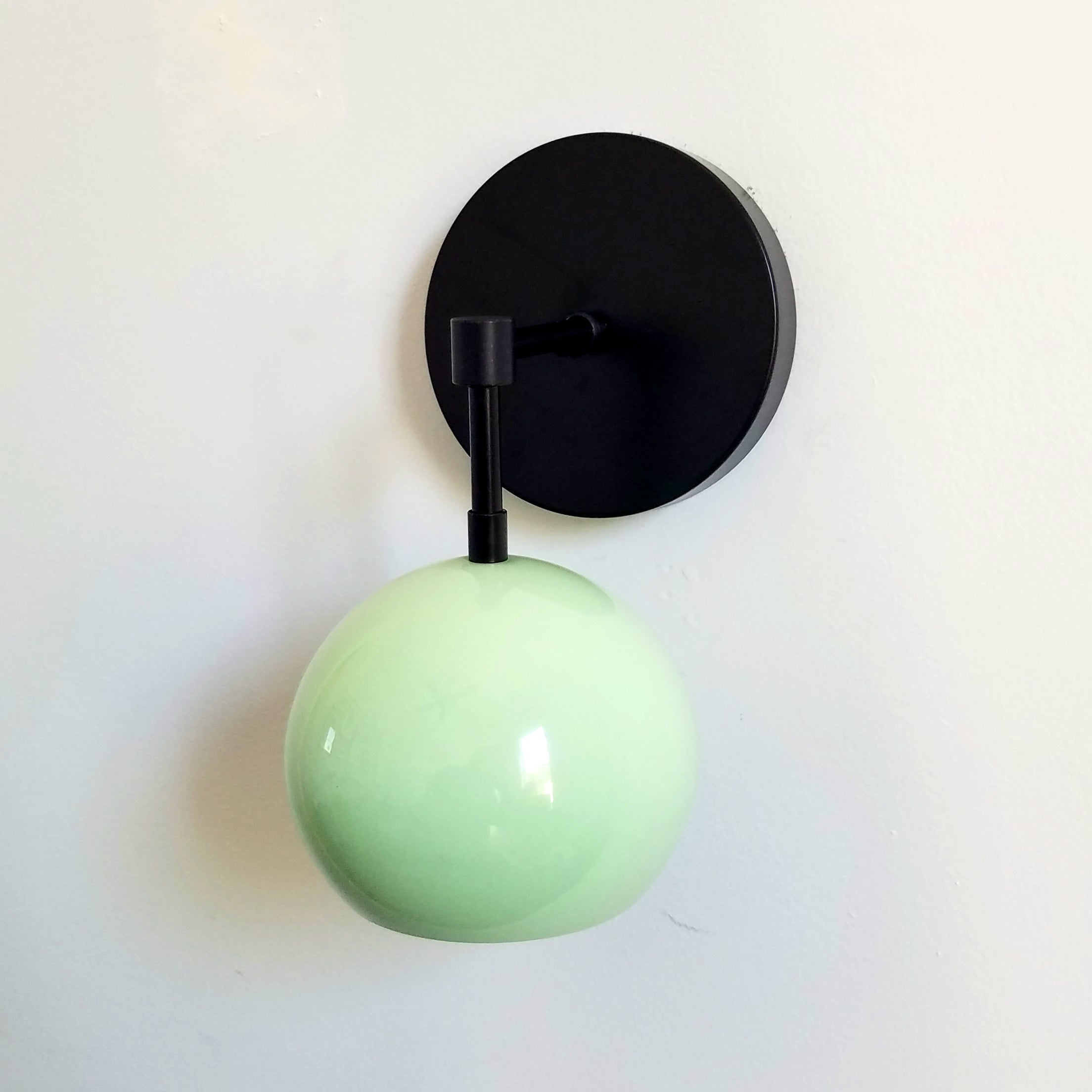 Vintage Inspired Spring Green Globe Wall Sconce