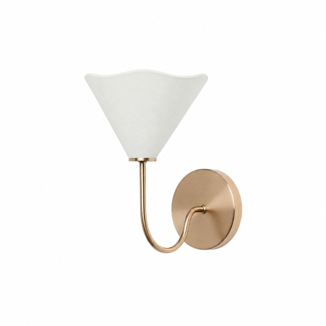 Kysara Brass Linen Wall Lamp - Sculptural Curves Design Suitable for Living Rooms, Bedrooms and Bathrooms