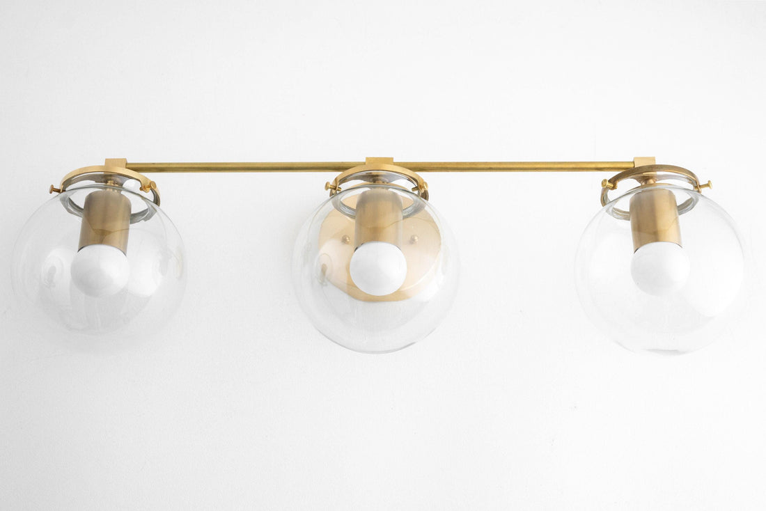 Glorica Glass 3 Shade Globe Vanity Light - Soft Bathroom Light Fixture