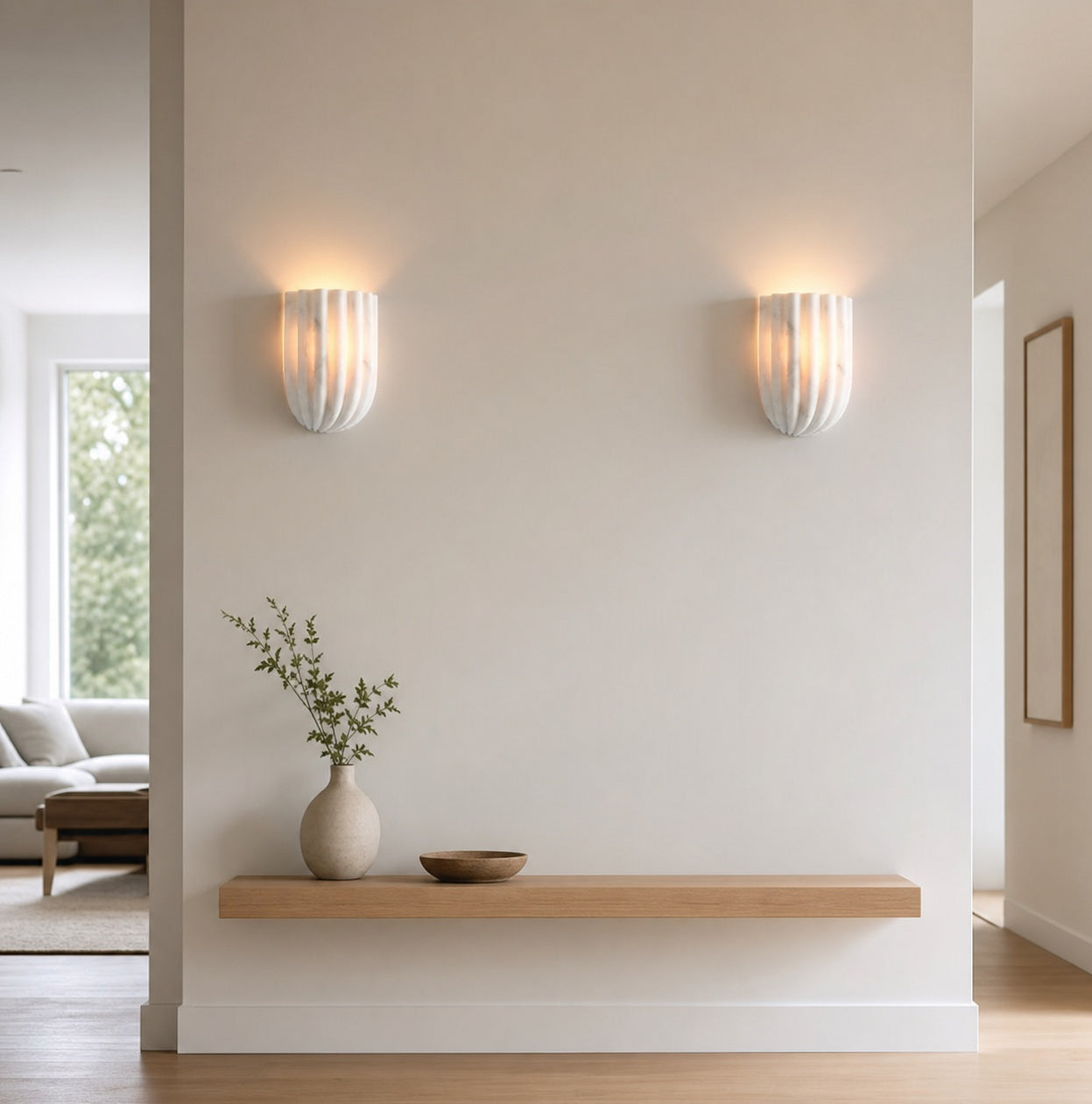 Fluted Glass Wall Lamp – Modern Minimalist Design for Bedroom Bedside Lighting