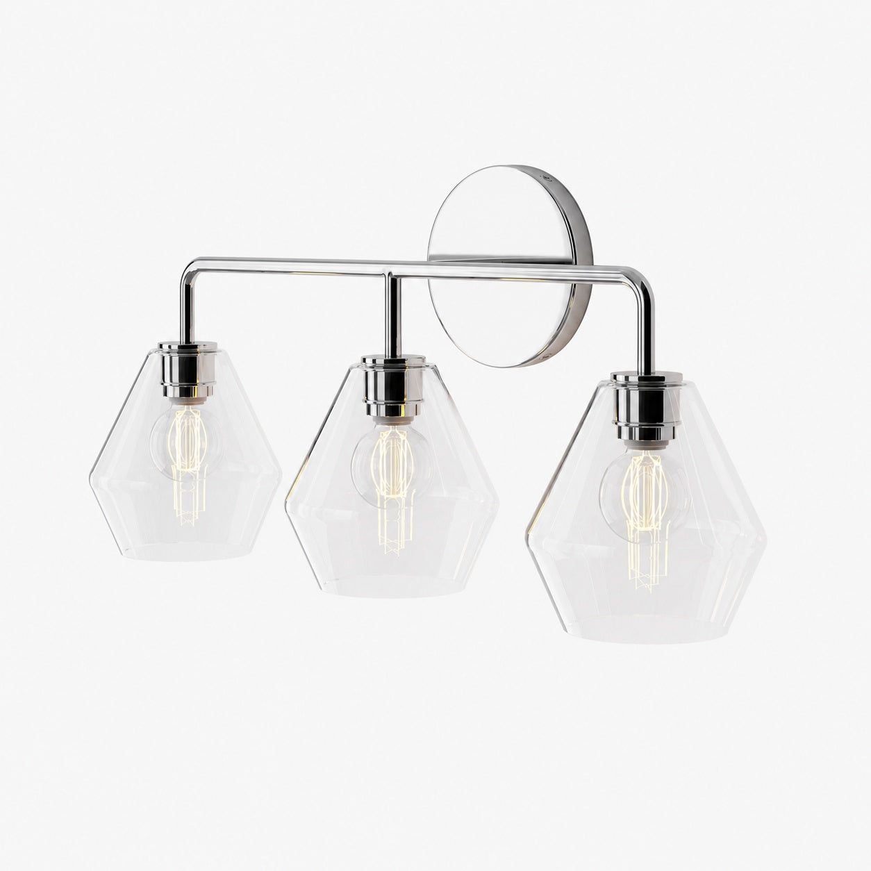 Merin Multi Head Dressing Table Wall Lamp - Metal And Glass Sculptural Lamp