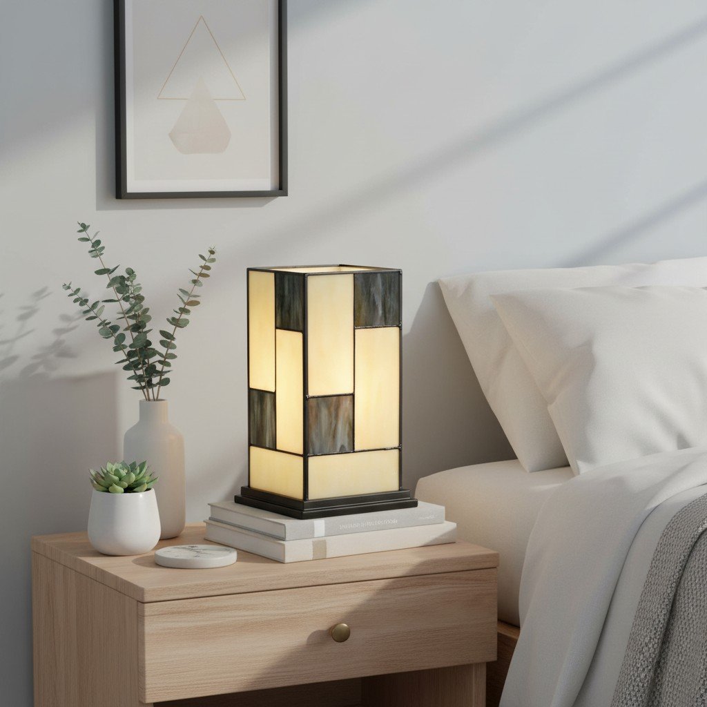 TF Manchester Square Table Lamp - Classic Glass for Living Room and Bedroom