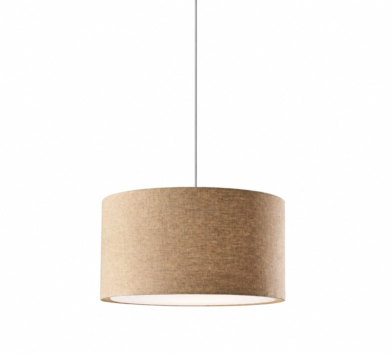 Dumora Fabric Drum Shade Pendant Light - Linen Design Hanging Light