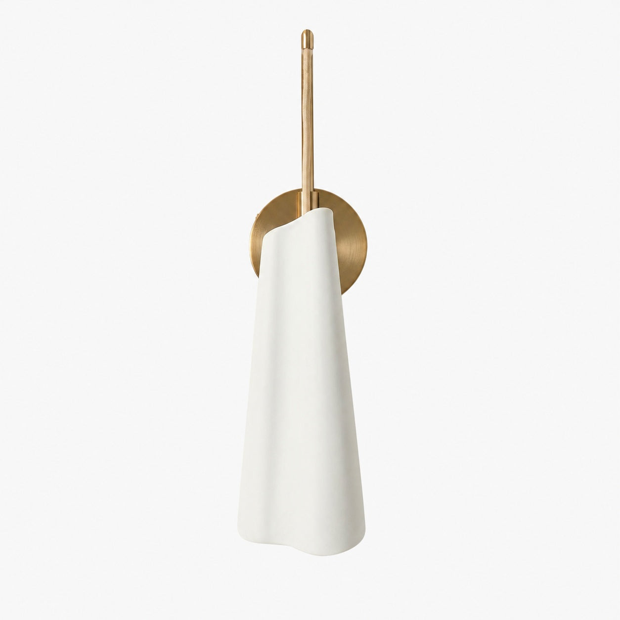 Orovia Sleek Wall Sconce – Ceramic Glass & Metal Champagne Brass