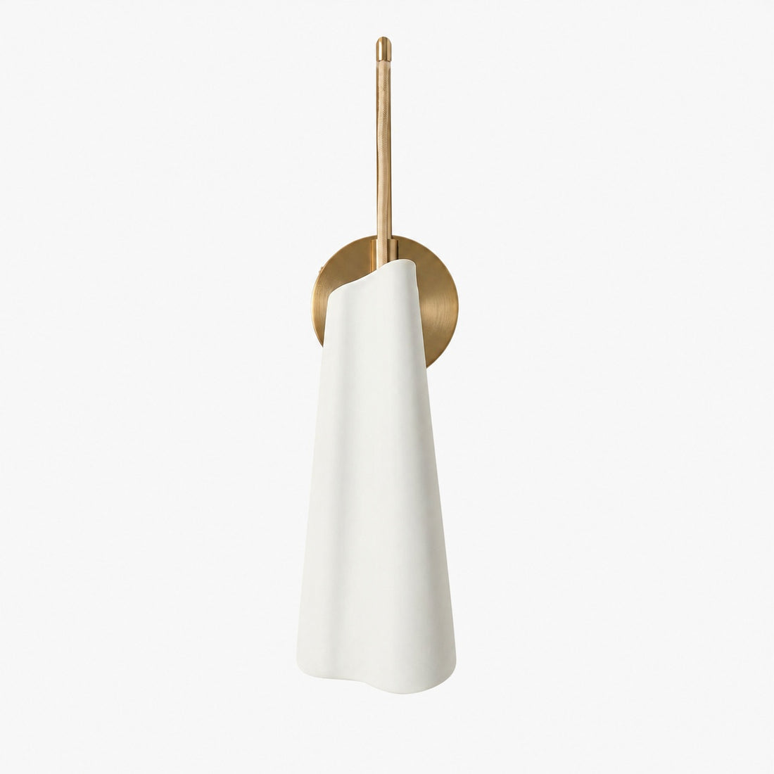 Orovia Sleek Wall Sconce – Ceramic Glass & Metal Champagne Brass