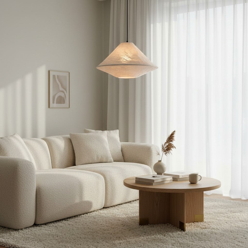 Zalen Collapsible Fabric Shade - Handcrafted Woven Pendant Light for Dining Room and Entryway Ambiance