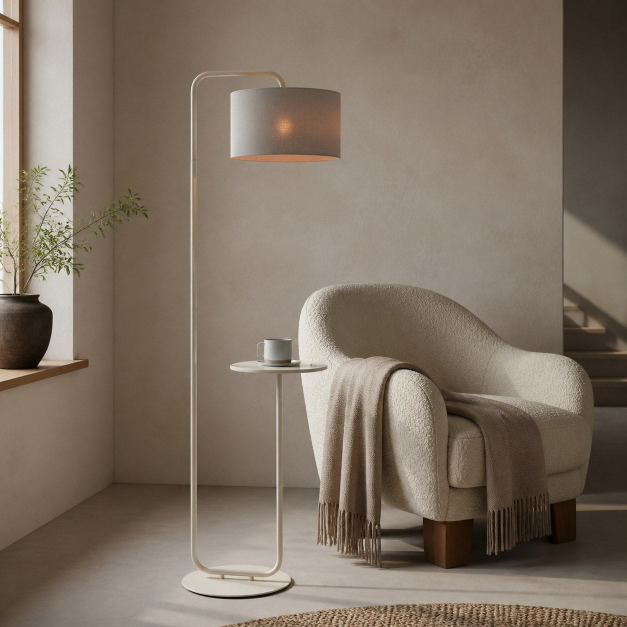 Lirra Multi-Functional Floor Lamp with Table-Top Design – Stylish Standing Lamp for Living Areas