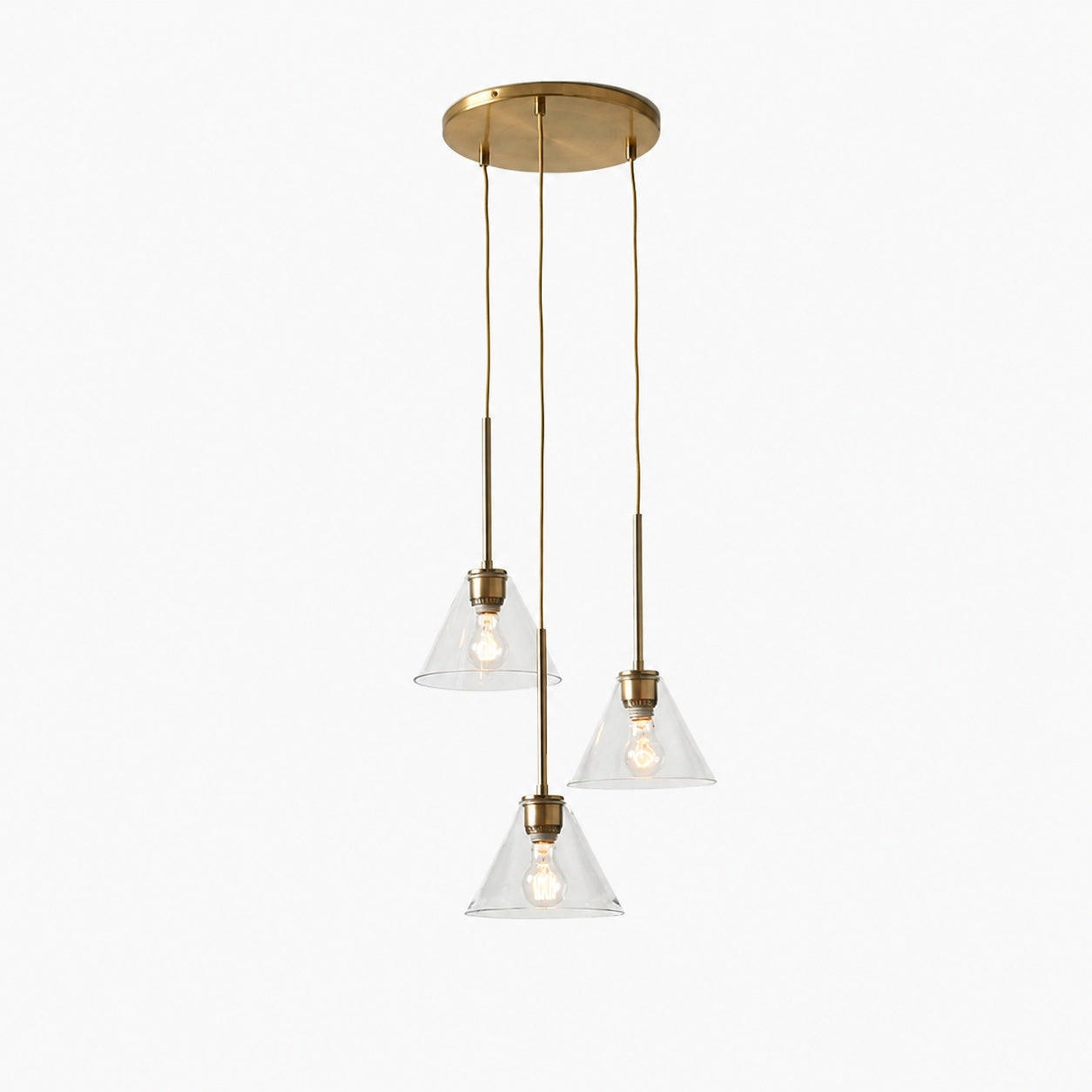 Conica 3-Light Cone Chandelier - Sculptural Glass Pendant Lighting Modern Style