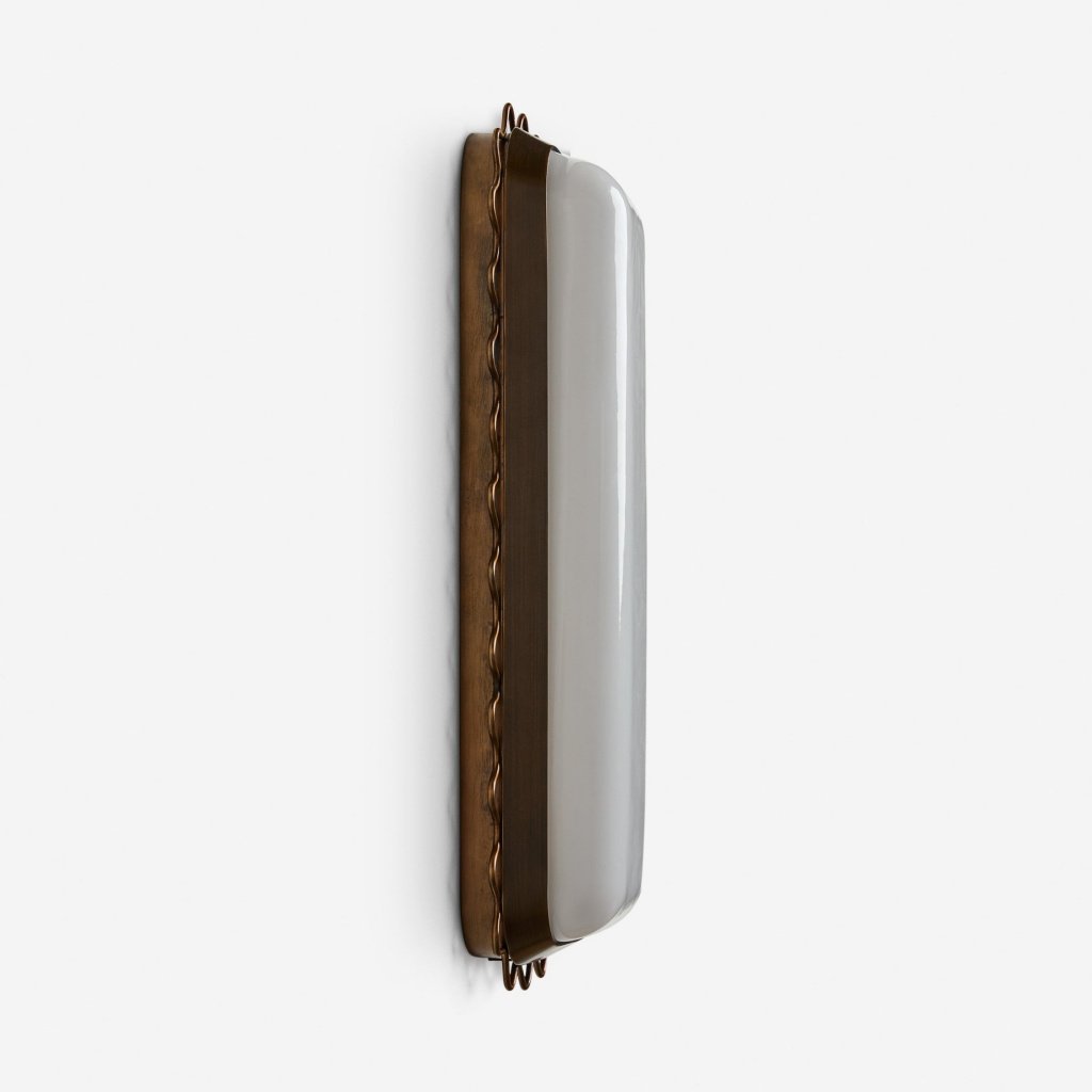 Glowvera Wall Sconce - Wavy Metal Frame Design Modern Glass-Shade Sconce for Hallway