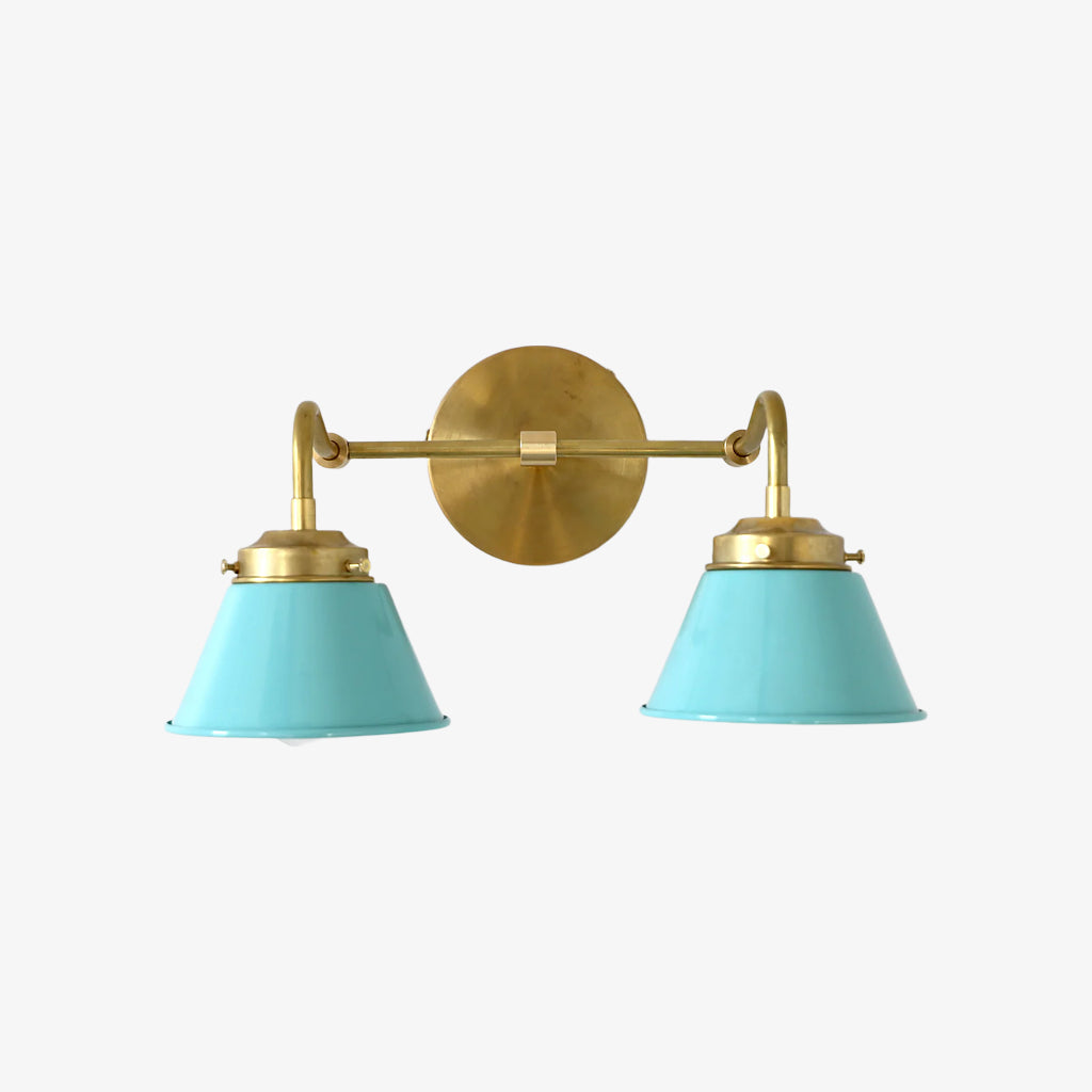 Modern Double Cone Brass Sconce - Accent Lighting For Bathroom & Hallway