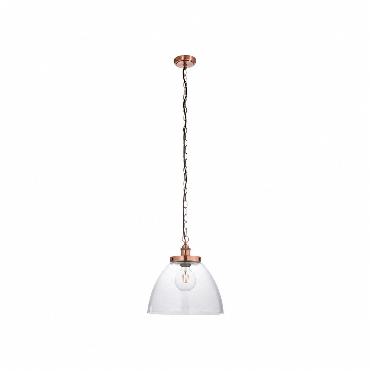 Novera Art Deco Dome Adjustable Height Glass Shade Pendant Light - Living Room