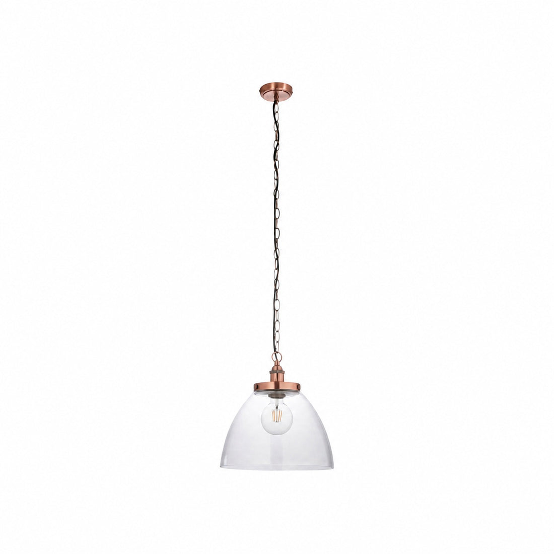 Novera Art Deco Dome Adjustable Height Glass Shade Pendant Light - Living Room