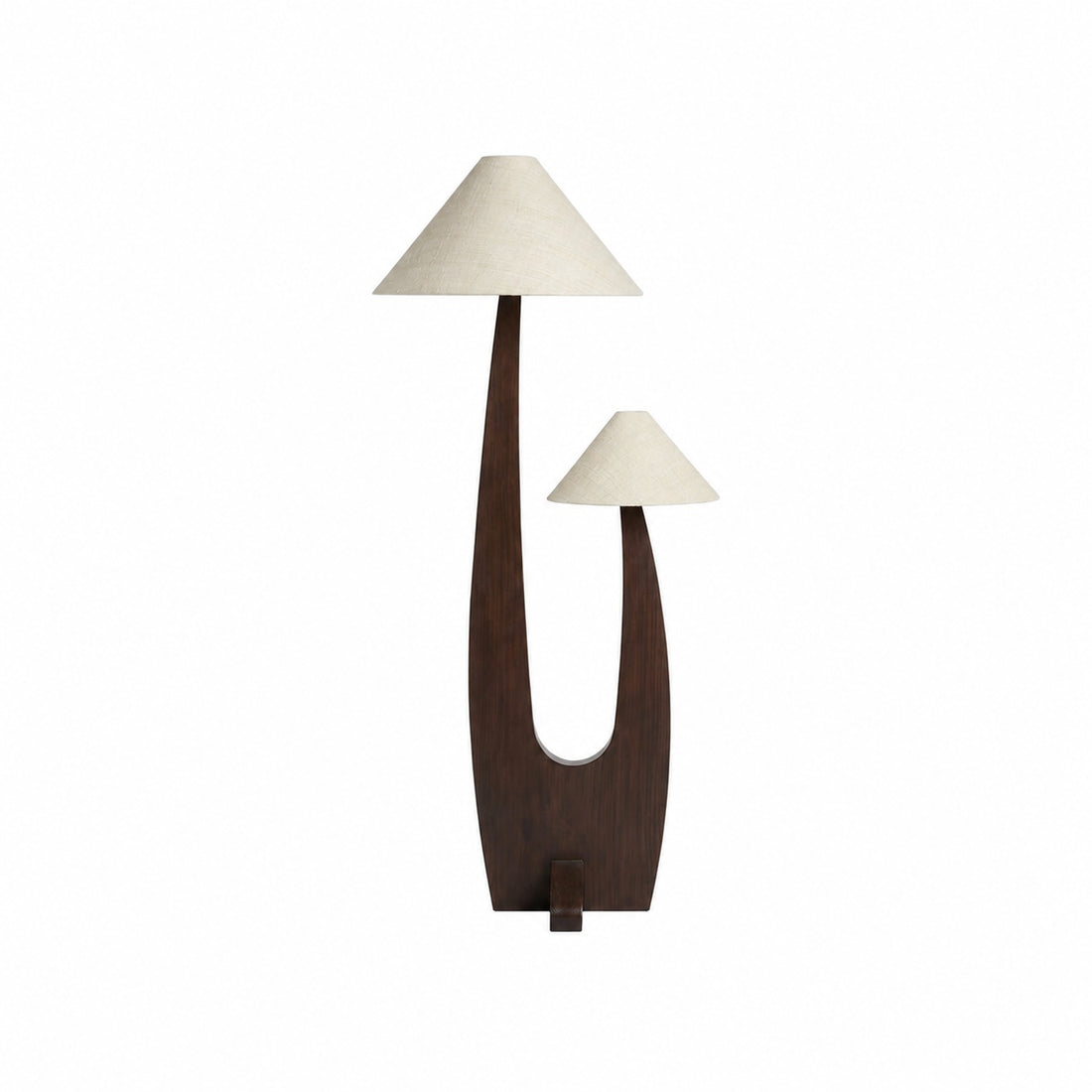 Cordove Arc Floor Lamp – Modern Organic Solid Wood & Fabric for Living Rooms