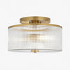 Rilona Striped Glass Drum Ceiling Fixture — Classic Semi-Flush Light for Bedroom or Office U13