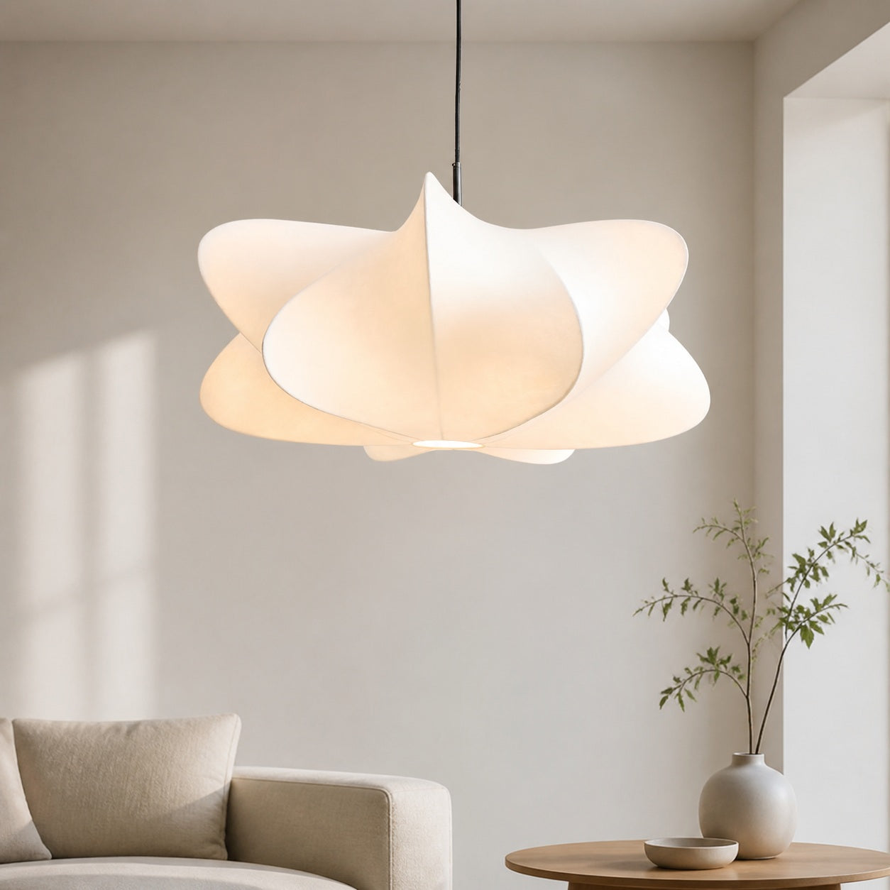 Havion Cocoon Pendant Lamp - Minimalist Polymer Shade with Adjustable Hanging